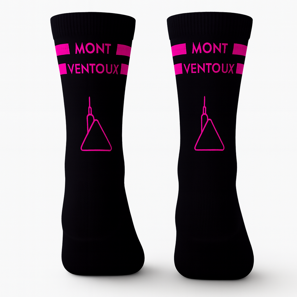 Chaussettes noires et roses Mont Ventoux