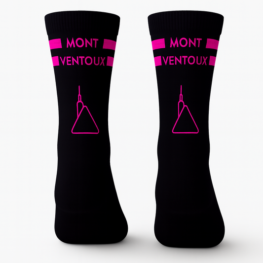 Chaussettes noires et roses Mont Ventoux