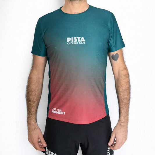 Tee manches courtes run ride climb vert