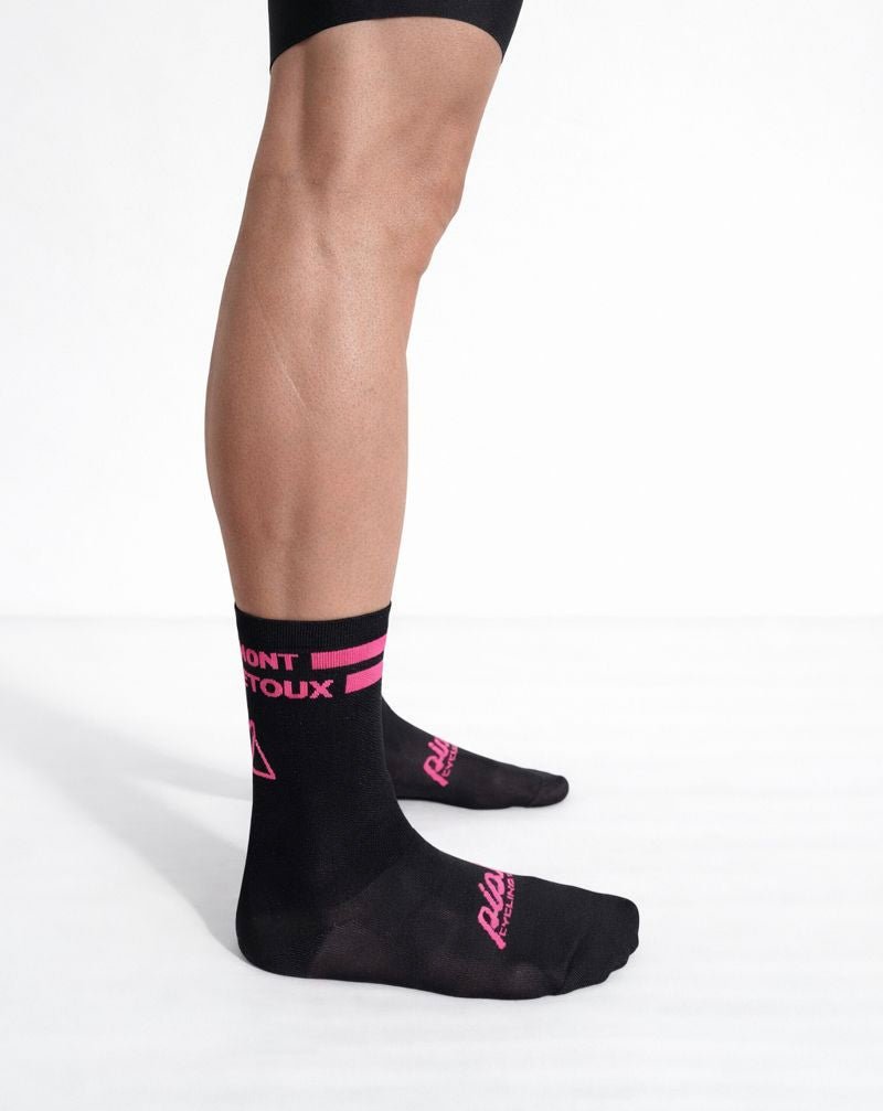 Chaussettes Ventoux Vibe Noires & Roses - Chaussettes Cyclisme Haute Performance | Pista - boutique.pista.cc