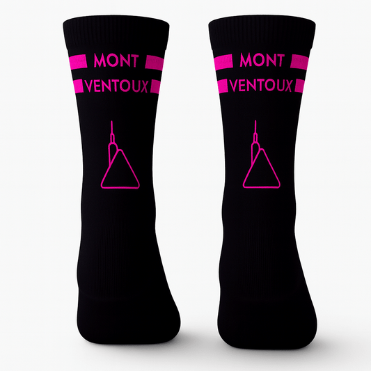 Chaussettes Ventoux Vibe Noires & Roses - Chaussettes Cyclisme Haute Performance | Pista - boutique.pista.cc