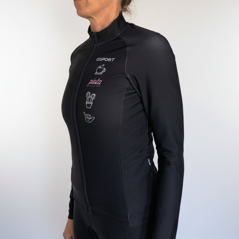 Jersey Hiver Noir - Maillot Cyclisme Technique | Pista - boutique.pista.cc