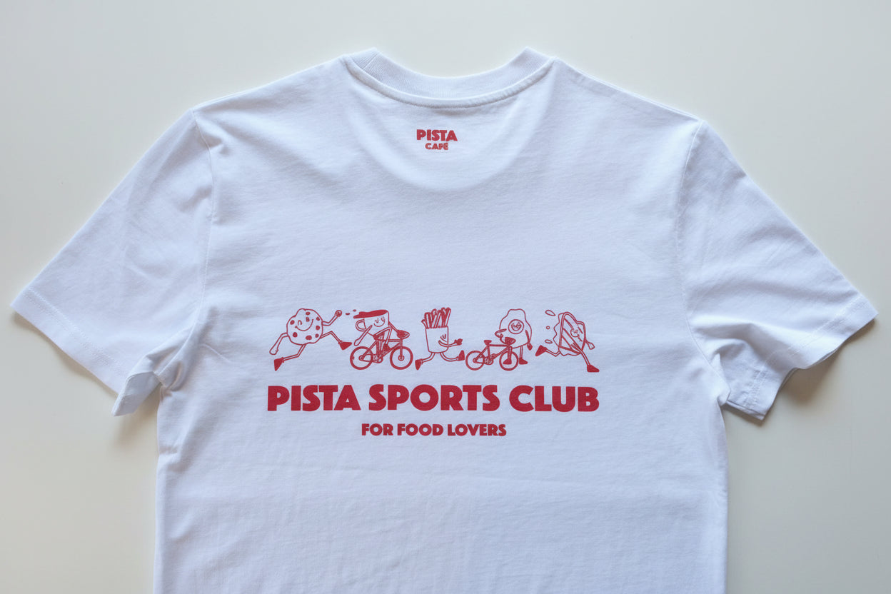 Pista Sports Club white/red tee