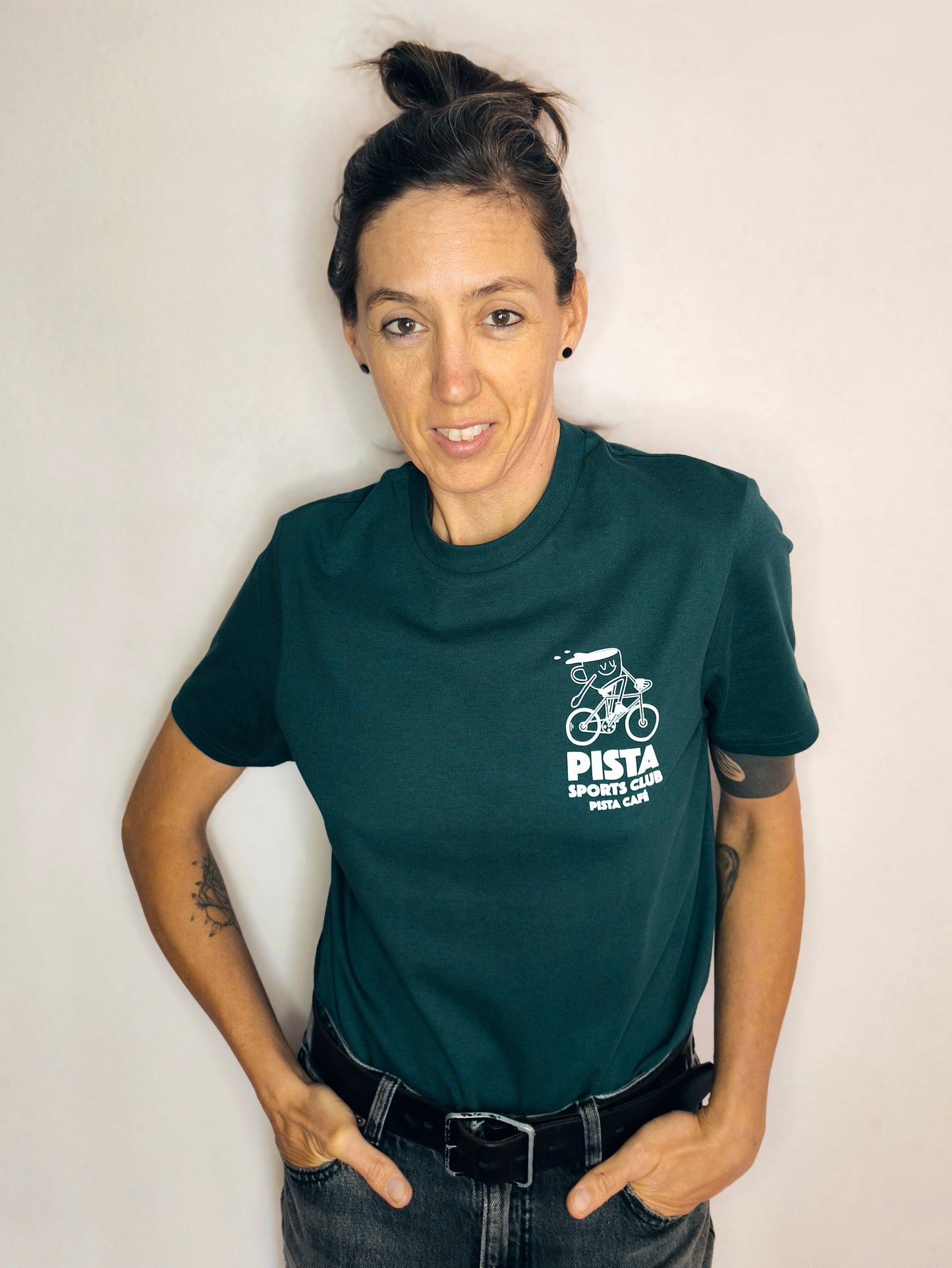 Pista Sports Club green/white t-shirt