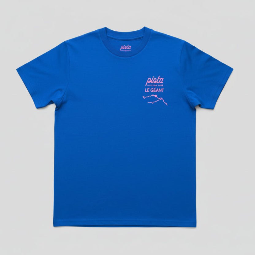 Tee - shirt Fou du Ventoux Bleu & Rose - T-shirt Lifestyle pour les Passionné.es du Mont Ventoux | Pista - boutique.pista.cc