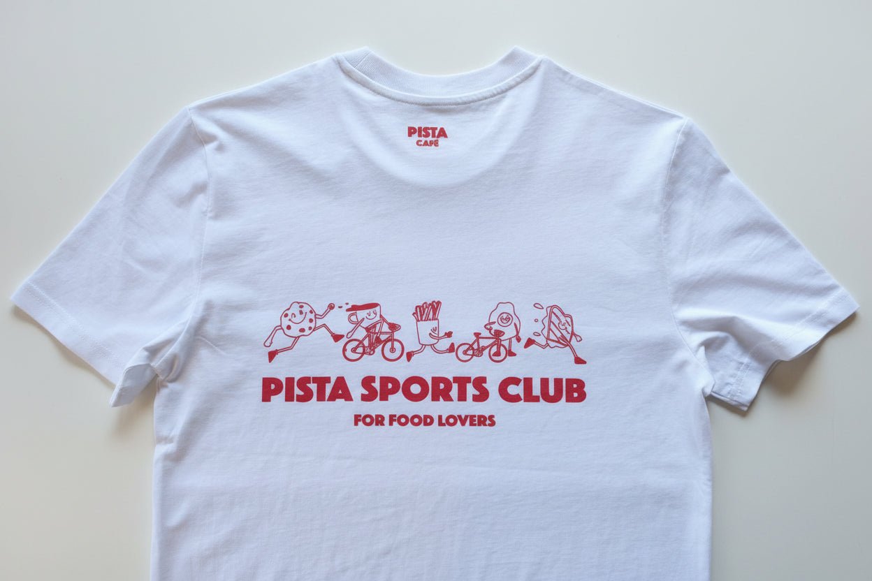 Tee - shirt Pista Sports Club Blanc/Rouge - T-shirt Lifestyle Club Cycliste | Pista - boutique.pista.cc