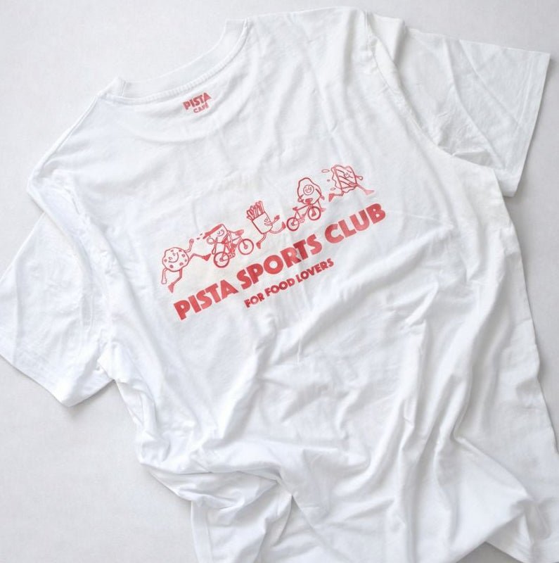 Tee - shirt Pista Sports Club Blanc/Rouge - T-shirt Lifestyle Club Cycliste | Pista - boutique.pista.cc