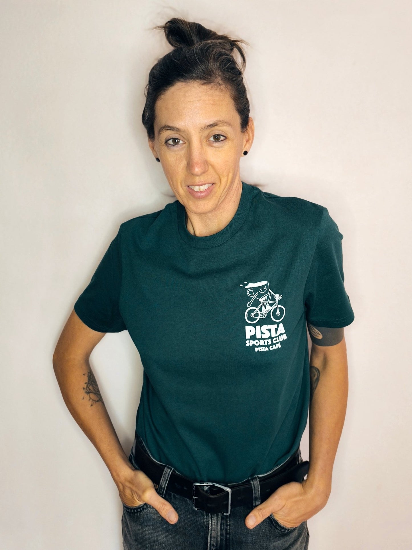 Tee - shirt Pista Sports Club Vert/Blanc - T-shirt Lifestyle Club Cycliste | Pista - boutique.pista.cc