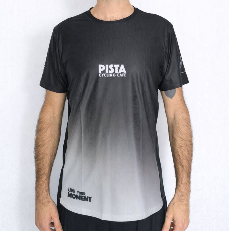 Tee - shirt Running STRIDE Noir/Blanc - T-shirt Technique Course à Pied | Pista - boutique.pista.cc