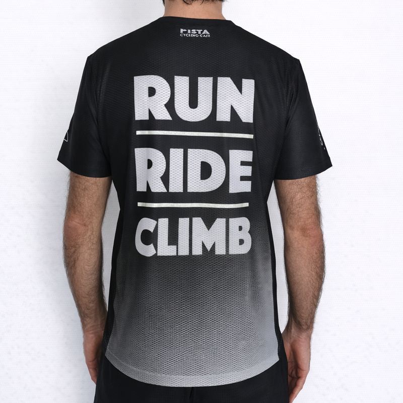 Tee - shirt Running STRIDE Noir/Blanc - T-shirt Technique Course à Pied | Pista - boutique.pista.cc